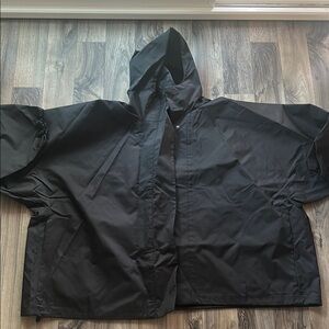 YZY GAP Men's Black Rain Coat Hooded Jacket